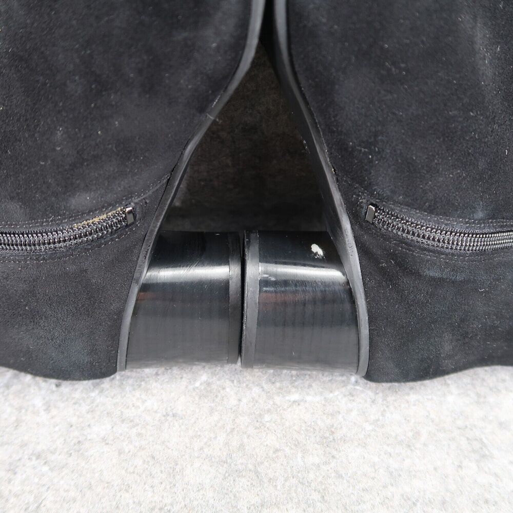 Nine West Shoes Womens 9 Booties Classic Fashion Leather Block Heel Black Zip - Picture 10 of 15
